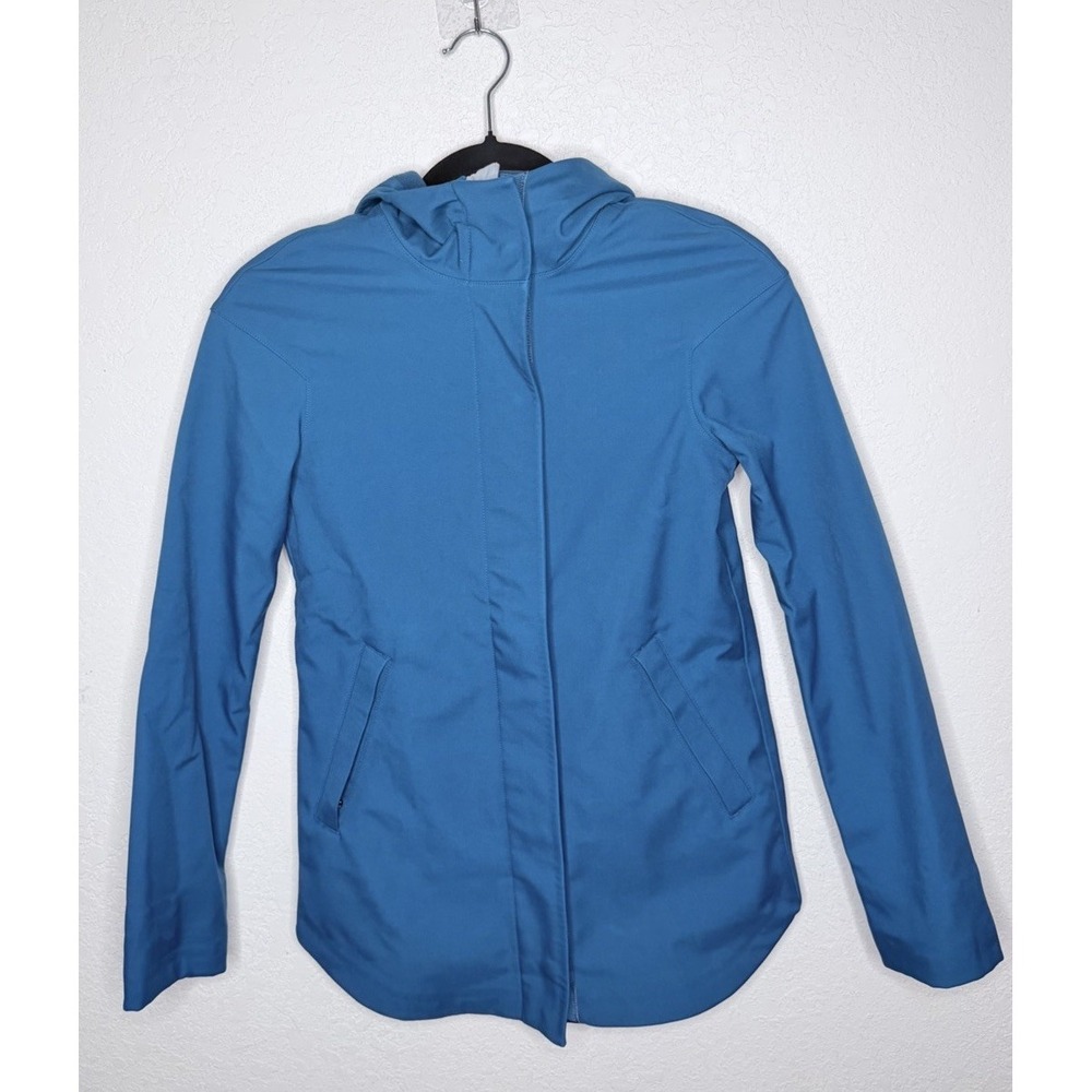 Ivivva by Lululemon Girls Hooded Jacket Size 10 Blue Zip Active Athleasure